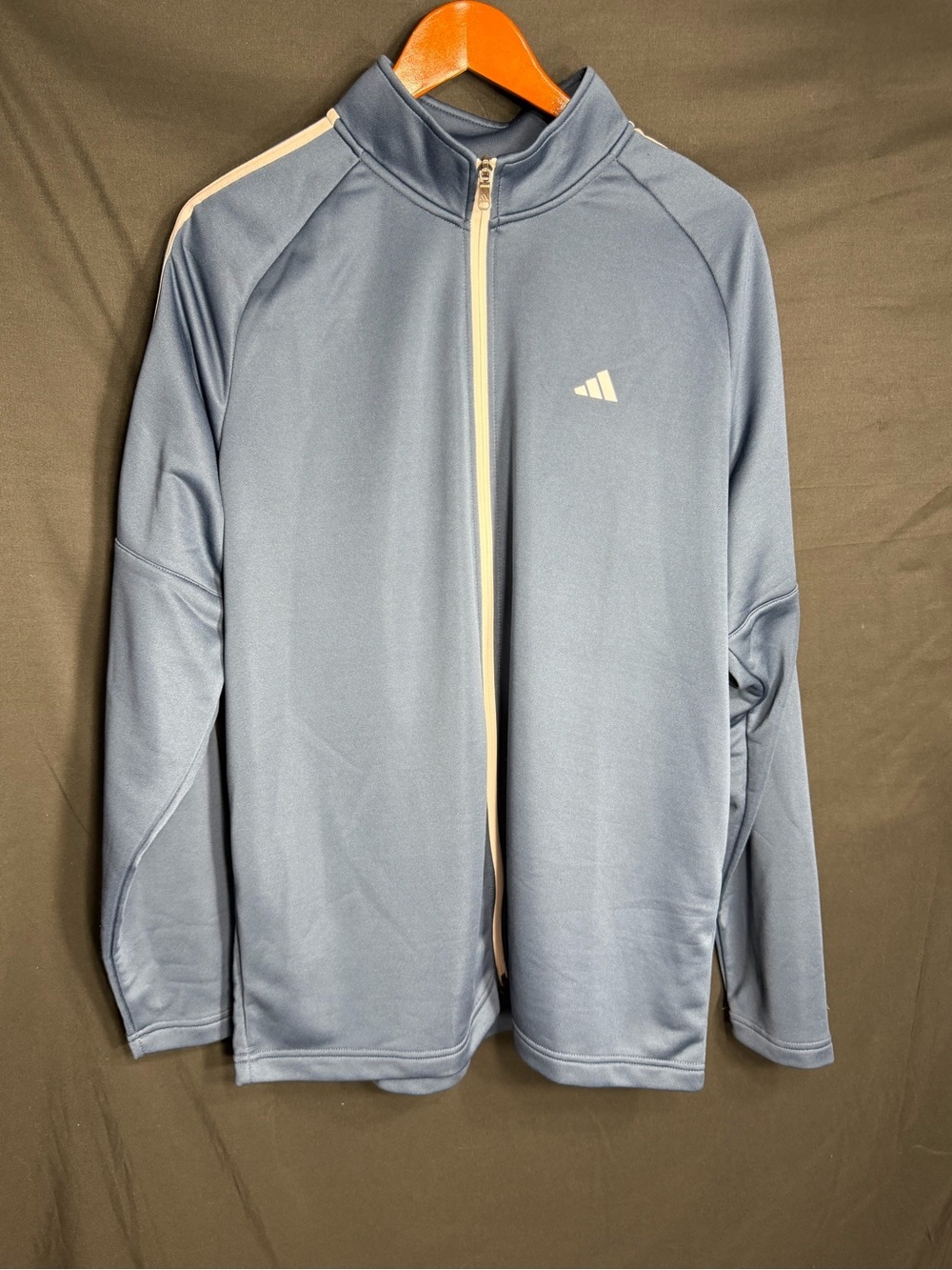 adidas mens Crew Navy Full-Zip Jacket with White Trim size XL new w tags